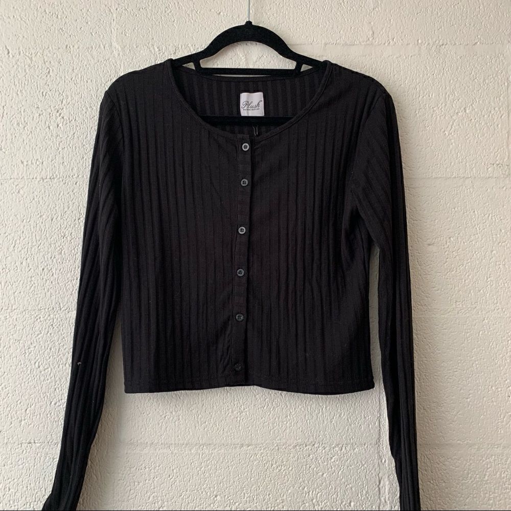 NWT Revolve Plush Black Cardigan Large